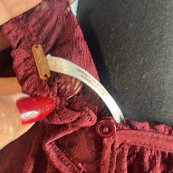 Free people burgundy lace blouse - Picture 4 of 4